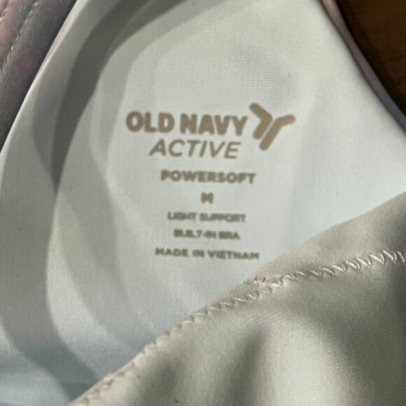 Old Navy Active Tank Top Built in Bra Size Medium Blue Purple Pink - Picture 2 of 3